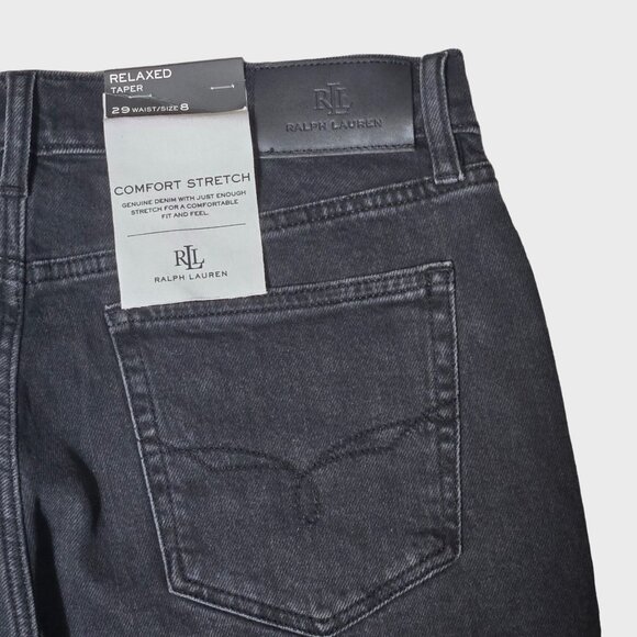 Lauren Ralph Lauren Relaxed Tapered Ankle Jeans Empire Black Wash NWT - Picture 9 of 13